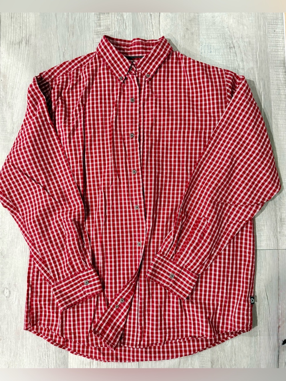 Chaps Red & White Check Classic Button-Down Shirt